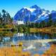 Mountains and Pond Landscape with majestic scenery