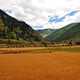 Mountains and Valley with farms and fields