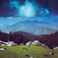 Mountains landscape with clouds and sky