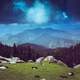 Mountains landscape with clouds and sky