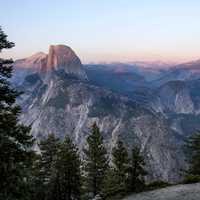 Mountains Landscape with pine trees