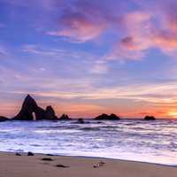 Ocean with Rock Formations under the sky