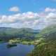 Overlook landscape with clouds and pond