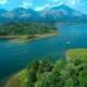 Panoramic landscape with islands and mountains