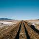 Railroad landscape with horizon and sky