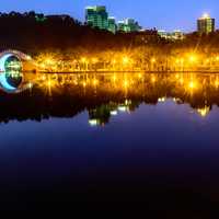 Reflection at night in the water