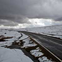 Road along the Snowy landscape