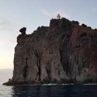 Rock island in the middle of the sea