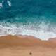 Shoreline of sand and ocean