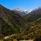 Snow capped peaks and mountain landscape