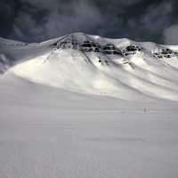 Snowy landscape on the Mountain Peak