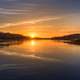 Sunset and orange skies on the Elbe