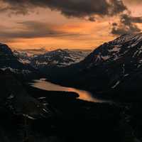 Sunset photos with river and mountains and clouds