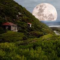 Super Moonrise over the hill