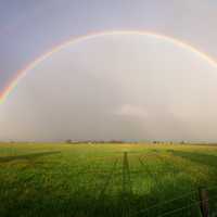 The rainbow across the landscape