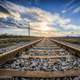 Train Tracks to the horizon landscape