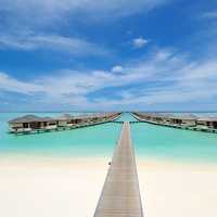 Walkway into paradise resort