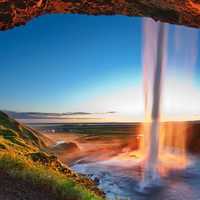 Waterfall from a Cave