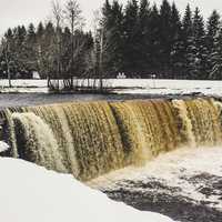 Waterfall landscape in the Winter