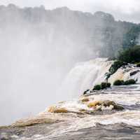 Waterfall landscape with spray