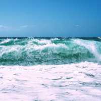 Waves on the seashore seascape