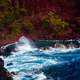 Windy and Wavy coastline landscape