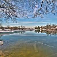 Winter lake HDR Landscape