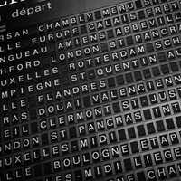 Arrival and Departure on airport information board