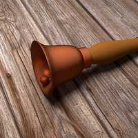 Bell on wooden floor