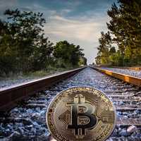 Bitcoin on railway tracks