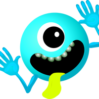 Blue Monster Smiley Face