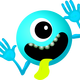 Blue Monster Smiley Face