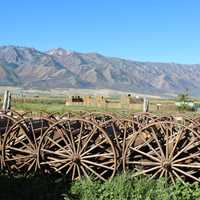 Bunch of Large Wooden Wheels