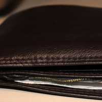 Closeup of leather wallet