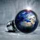Earth inside a lightbulb
