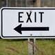 Exit sign with arrow