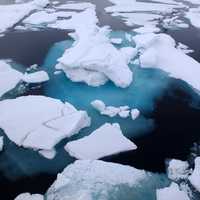 Ice and snow in the arctic waters