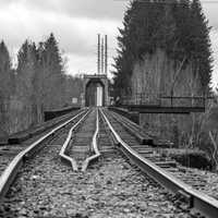 Railroad tracks black and white