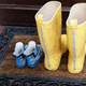 Large Yellow Boots and small blue boots