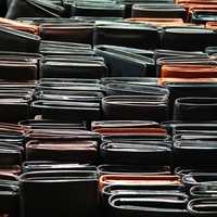 Many Leather Wallets on the Shelf