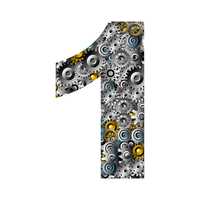 1 number made up of gears