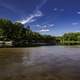 River Bend Landscape in Harstad County Park under blue skies