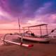 Schooner on the beach at dusk