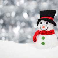 Snowman with scarf and hat