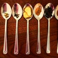 Spoons with ingredients