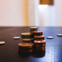 Stacked Coins on a table