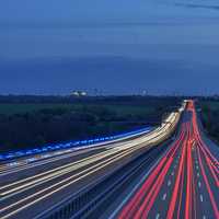 Streaks of light on the highway