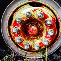 Wheel with colored paint