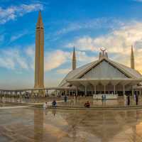 Shah Faisal Masjid in Islamabad, Pakistan under the sky