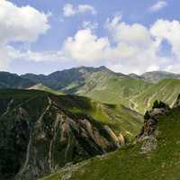 Hills and grassland with clouds in Pakistan